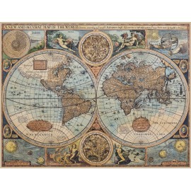 Carte du monde ancienne sur toile - 1626