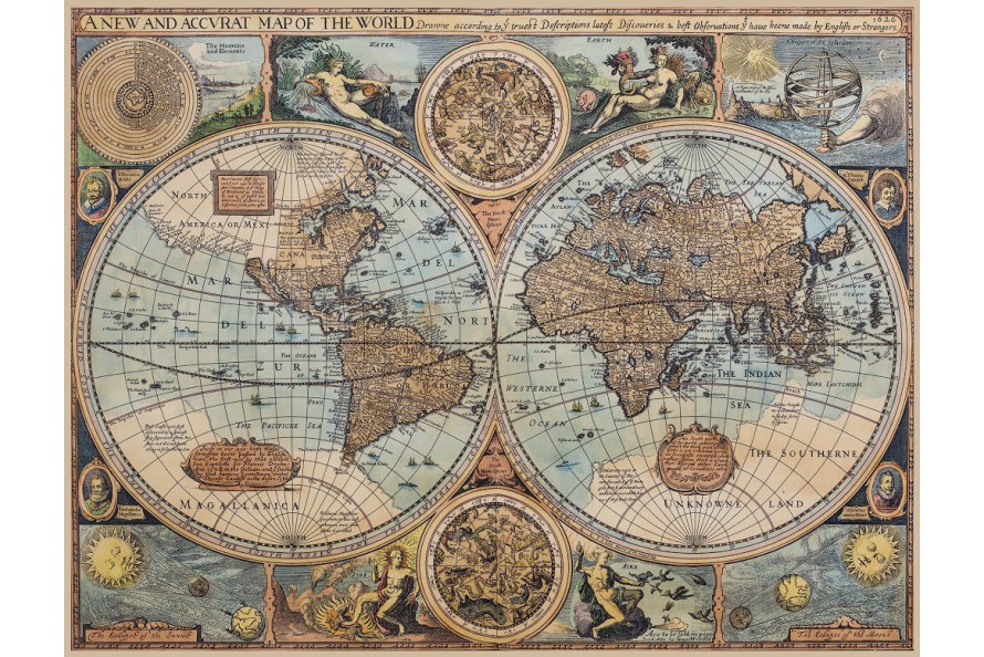 Carte du monde ancienne sur toile