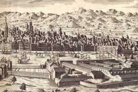 Marseille carte ancienne vue sur le vieux port