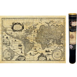 Carte ancienne du monde en 1645 Blaeu