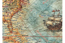 Karte der modernen Welt "A l'antique" vintage