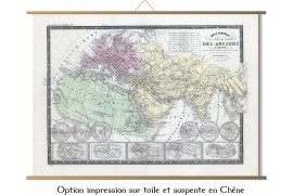 Carte des mondes anciens d'Aristote, Ptolémée, Strabon, et d'Erastothène en 1831