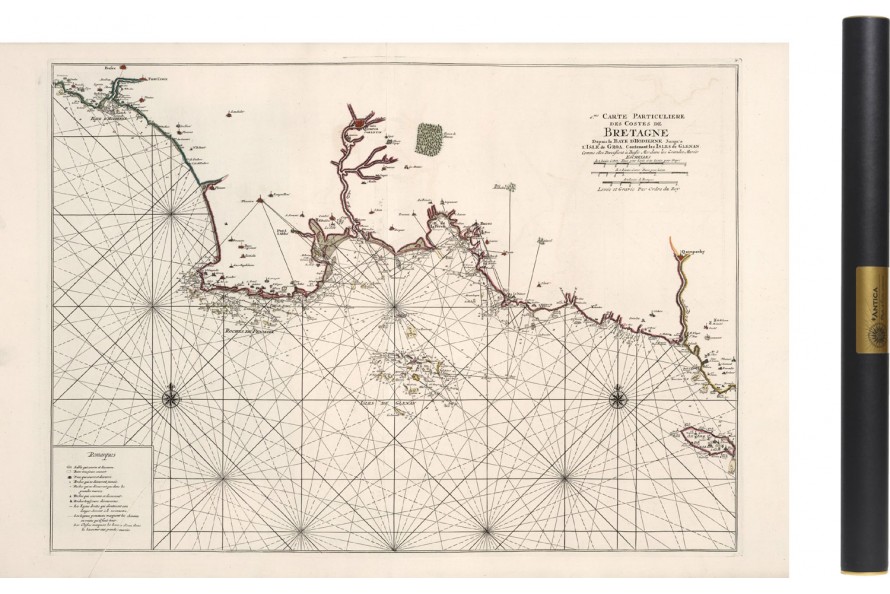 Carte de la baie d'Audierne à L'Ile de Groix en 1693