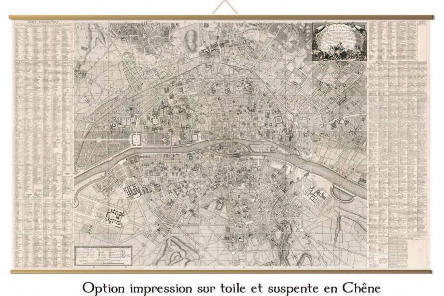 Grande carte de Paris en 1766 au temps de Louis XV