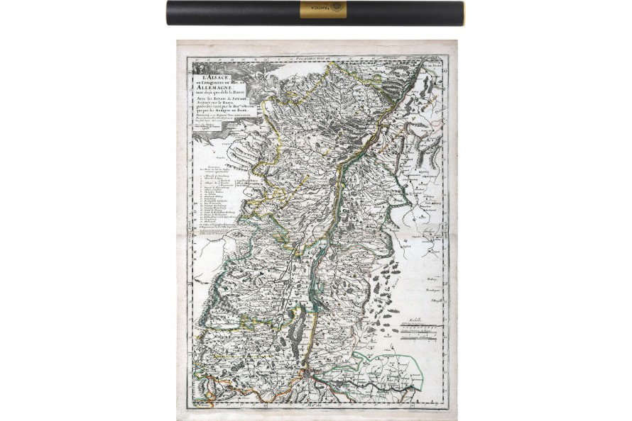 Carte ancienne de l'Alsace 1702