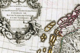 Carte de la scandinavie en 1706