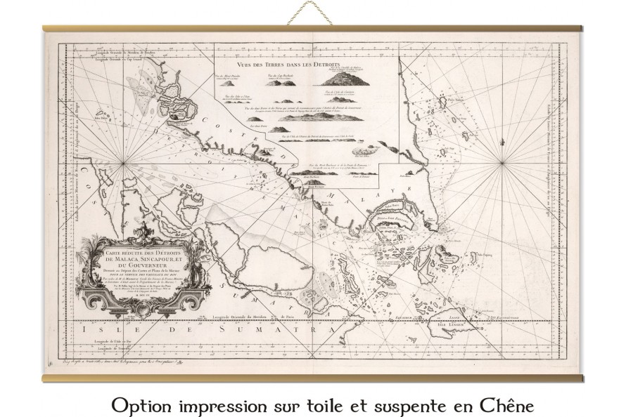 Straße von Singapur und Malakka 1755 vom Kartographen Bellin