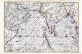 Alte Karte des Indischen Ozeans, Madagaskar, Meeting Island oder Bourbon, Malediven, Indien Mapmaker