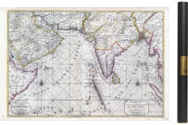 Alte Karte des Indischen Ozeans, Madagaskar, Meeting Island oder Bourbon, Malediven, Indien Mapmaker