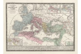 Carte des mondes anciens d'Homère, Aristote, Ptolémée, Strabon, et d'Erastothène en 1831