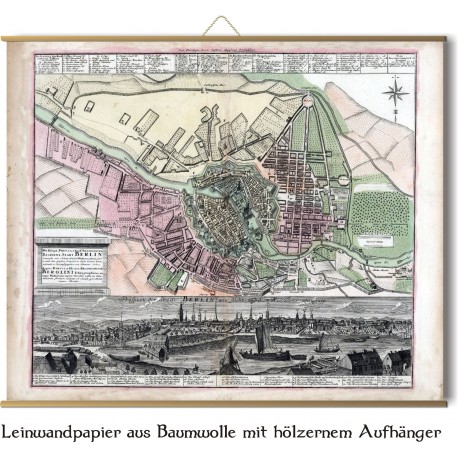 Alte Karte von Berlin 1715 vom Kartographen Homann
