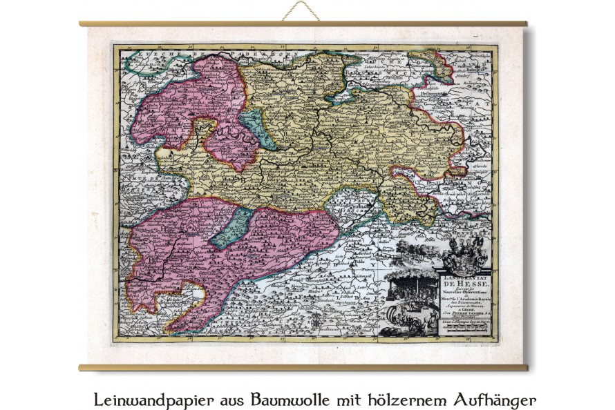 alte Karte von Hessen 1714