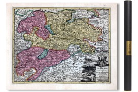alte Karte von Hessen 1714