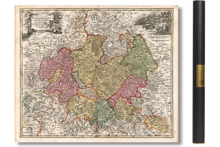 alte Karte von Hessen 1716