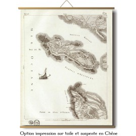 Carte des mondes anciens d'Homère, Aristote, Ptolémée, Strabon, et d'Erastothène en 1831