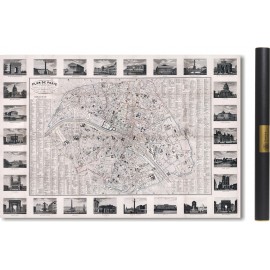 Carte des mondes anciens d'Homère, Aristote, Ptolémée, Strabon, et d'Erastothène en 1831