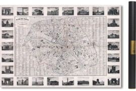 Carte des mondes anciens d'Homère, Aristote, Ptolémée, Strabon, et d'Erastothène en 1831