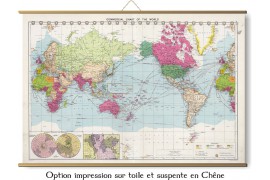 Carte des mondes anciens d'Homère, Aristote, Ptolémée, Strabon, et d'Erastothène en 1831