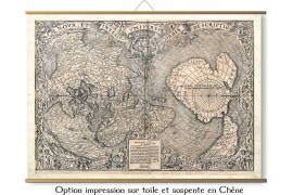 Carte des mondes anciens d'Homère, Aristote, Ptolémée, Strabon, et d'Erastothène en 1831