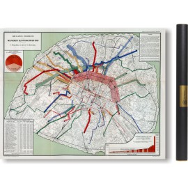 Carte des mondes anciens d'Homère, Aristote, Ptolémée, Strabon, et d'Erastothène en 1831