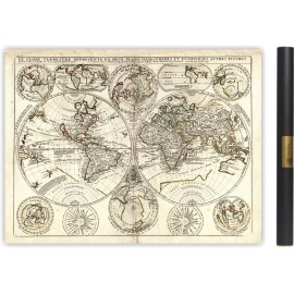Carte des mondes anciens d'Homère, Aristote, Ptolémée, Strabon, et d'Erastothène en 1831