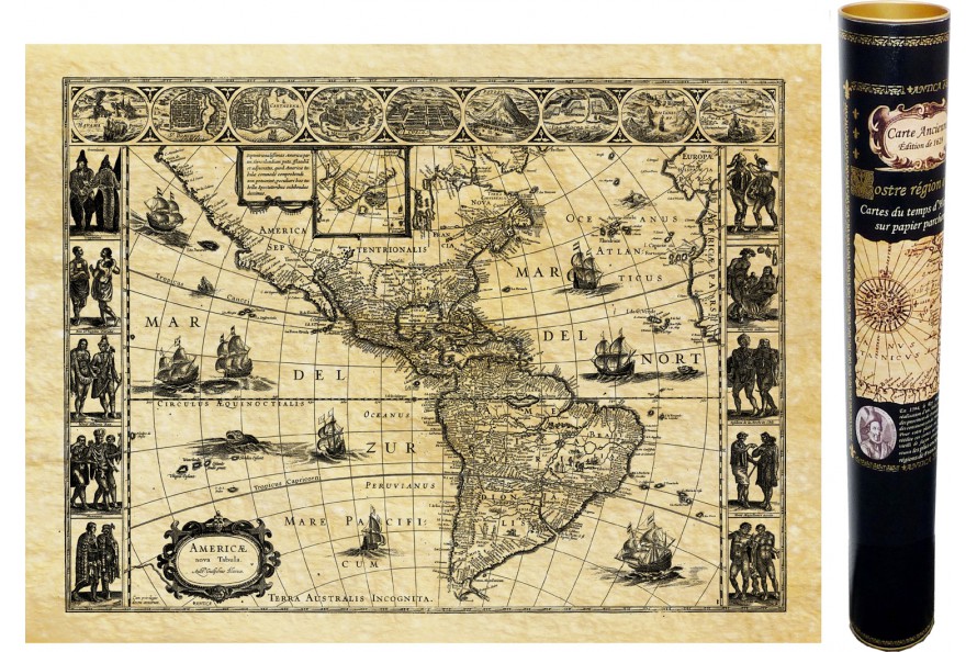 Alte Karte von Amerika im Jahre 1592