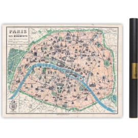 Carte des mondes anciens d'Homère, Aristote, Ptolémée, Strabon, et d'Erastothène en 1831