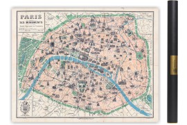 Carte des mondes anciens d'Homère, Aristote, Ptolémée, Strabon, et d'Erastothène en 1831