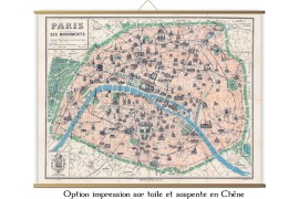 Carte des mondes anciens d'Homère, Aristote, Ptolémée, Strabon, et d'Erastothène en 1831