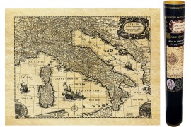 Alte geographische Karte von Italien. Karte von ANTICA veröffentlicht und auf einem Papier reproduziert