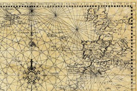 Alte Karte des Nordatlantik um 1550