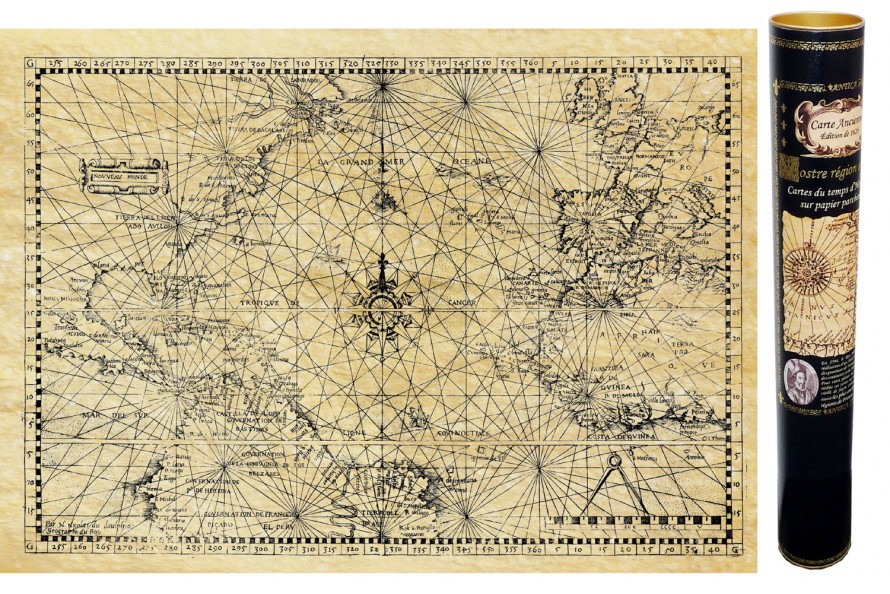 Alte Karte des Nordatlantik um 1550