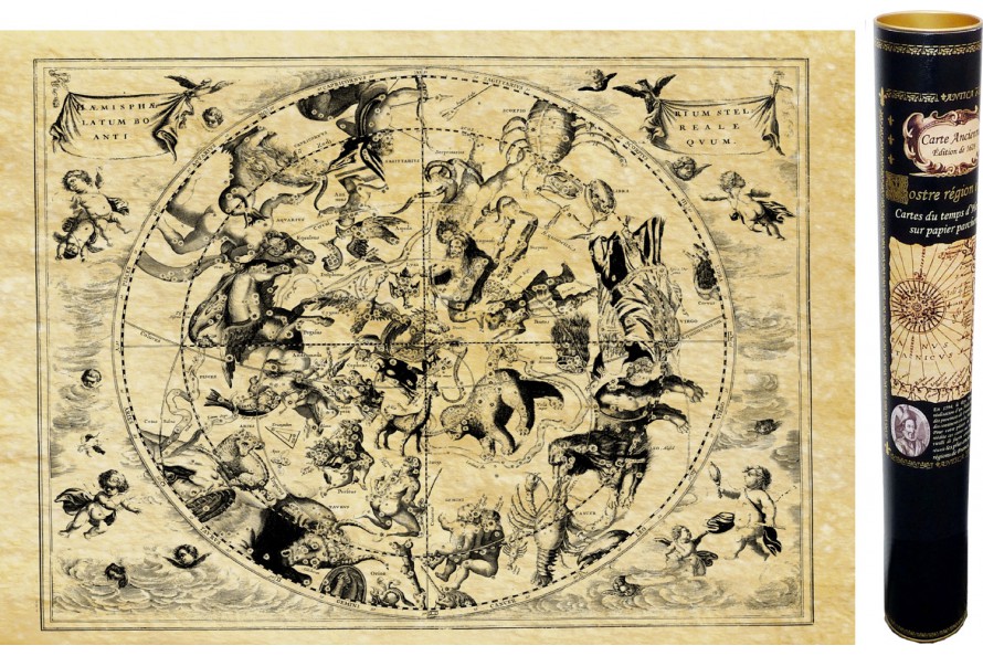 Karte des Himmels oder Sternzeichen aus der Zeit von Nostradamus
