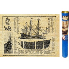 Stich des englischen Schiffsschiffes - 1685